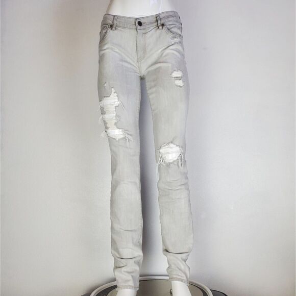 Abercrombie & Fitch Grey Distressed Skinny Jeans - Picture 1 of 8